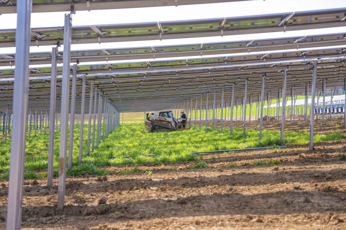 Agri-PV-Anlagen mit Traktor