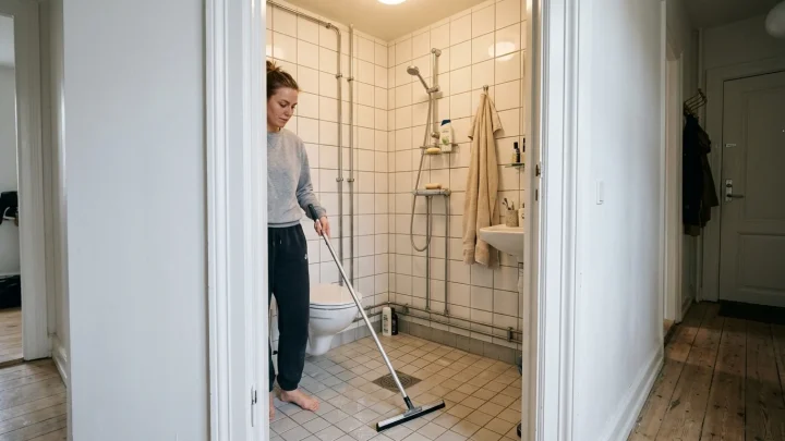 Kompaktes Badezimmer im skandinavischen Stil