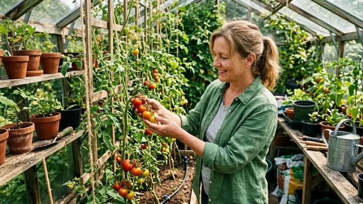 Pilzbefall an den Blättern einer Tomatenpflanze