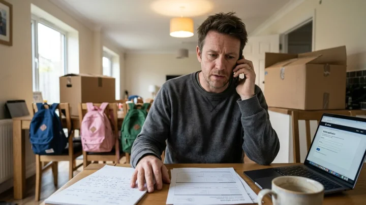 Mann telefoniert besorgt