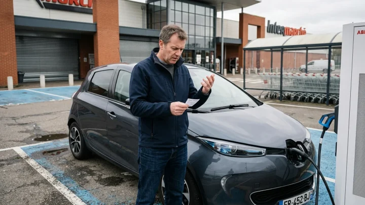 Eine Frau lädt ihr Auto an einer Ladestation