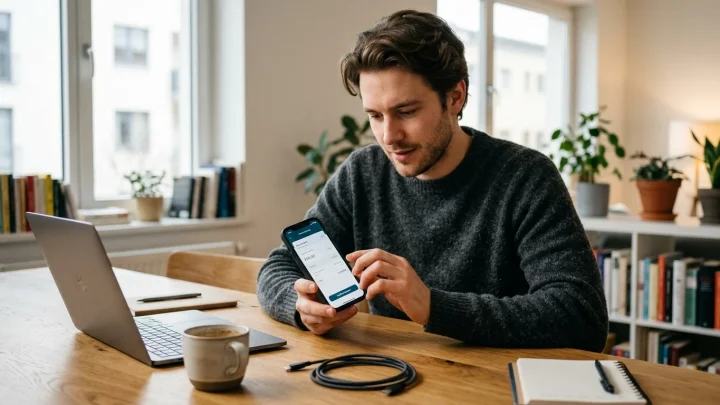 Smartphone mit Bezahlfunktion auf dem Display