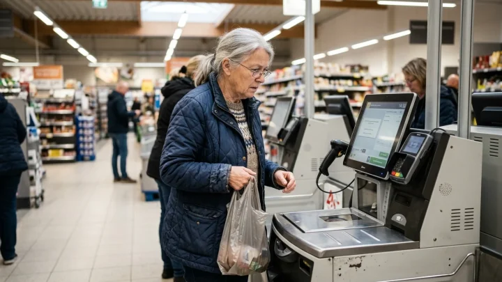 Selbstbedienungskasse im Supermarkt