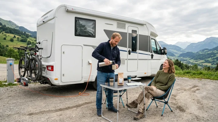 Vergleich zwischen Wohnmobil und Wohnwagen auf Reisen
