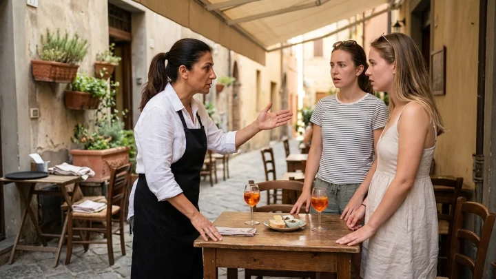 Gäste an einem gedeckten Tisch im Restaurant