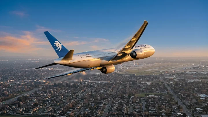 Eine Boeing-Maschine beim Startvorgang am Flughafen München.