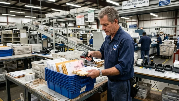 Briefkasten des United States Postal Service für Briefwahlunterlagen