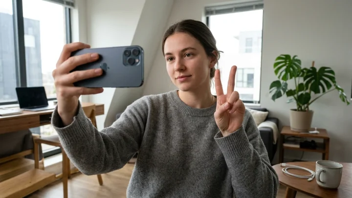 Nahaufnahme einer Hand mit Handgeste