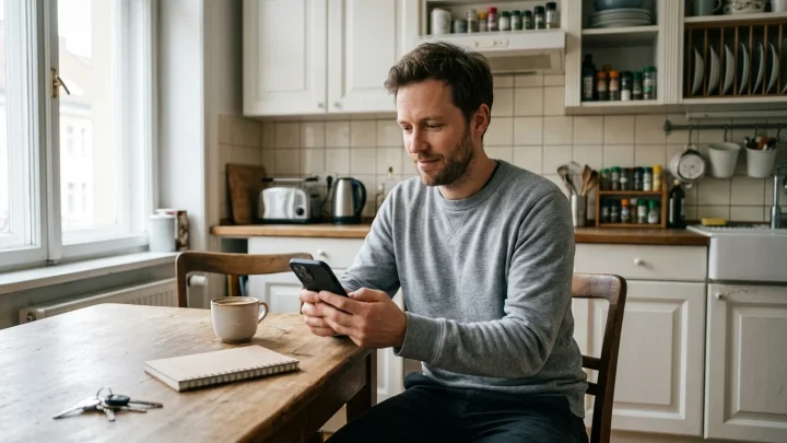 Smartphone zeigt Online-Banking mit Geldeingang neben Euro-Scheinen