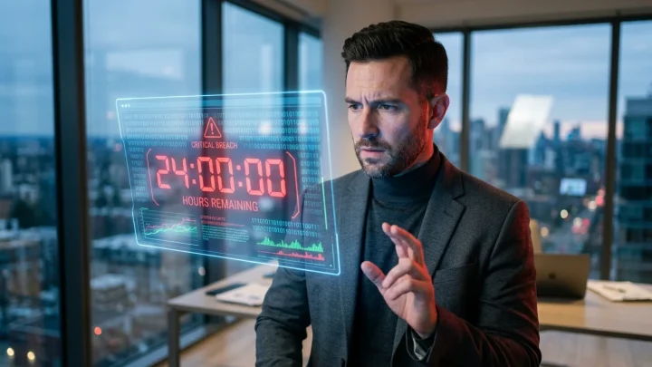 Countdown-Grafik zur Meldepflicht für Sicherheitslücken in Hardware und Software.