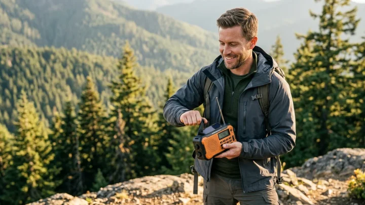 Übersicht der im Test geprüften Kurbelradios mit Solar- und Kurbelfunktion.