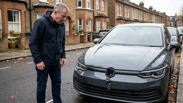 Front eines Volkswagen mit Markenlogo