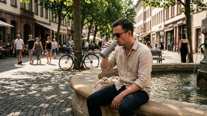 Thermometer in der prallen Sonne zeigt über 35 Grad an