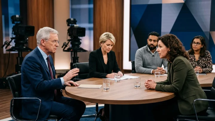 Bundeskanzler Friedrich Merz im TV-Studio bei RTL