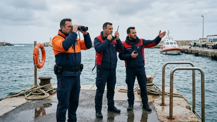 Rettungskräfte im Einsatz auf dem Meer vor Zypern