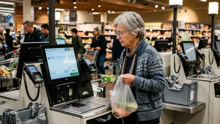 SB-Kasse im Supermarkt