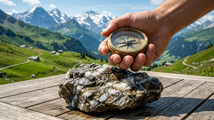 Geröllmassen und Felsabbrüche an einer steilen Bergflanke in den Schweizer Alpen