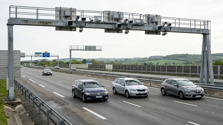 Mautstation auf einer Autobahn in Frankreich