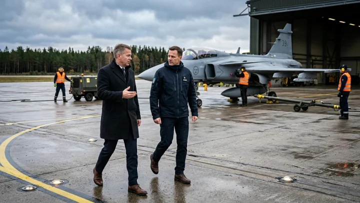 Schwedens Verteidigungsminister Pål Jonson und Finnlands Verteidigungsminister Antti Häkkänen