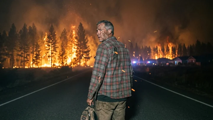 Großflächiger Waldbrand mit Rauchentwicklung in der Eifel.