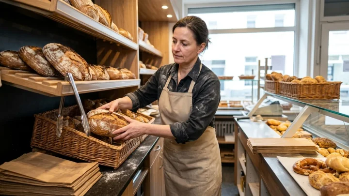 SB-Backstation in einem Supermarkt mit Backwaren