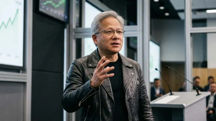 Nvidia Logo und Grafik zur Kursentwicklung