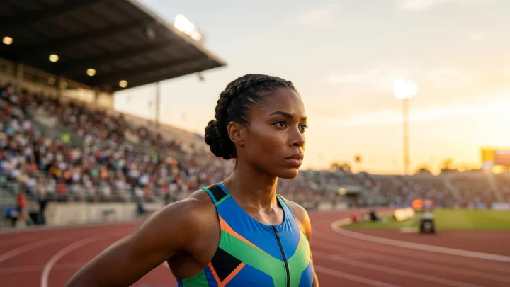 Malaika Mihambo bei einem Leichtathletik-Wettbewerb.