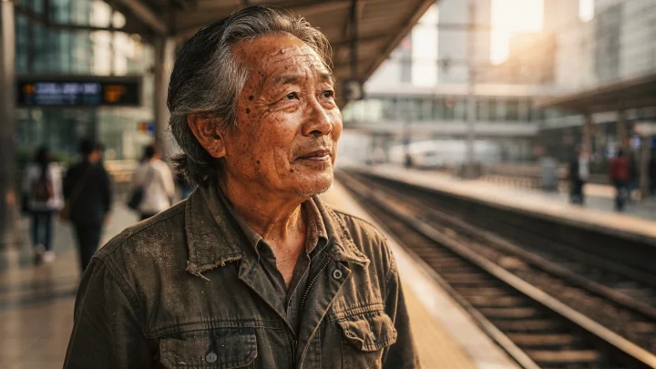 Der 63-jährige Li Guoyou nach seiner Ankunft in Sichuan.