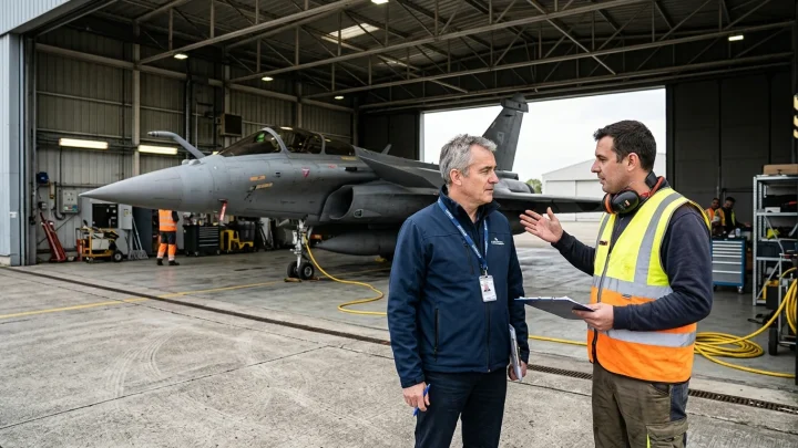 Französischer Kampfjet Dassault Rafale im Flug