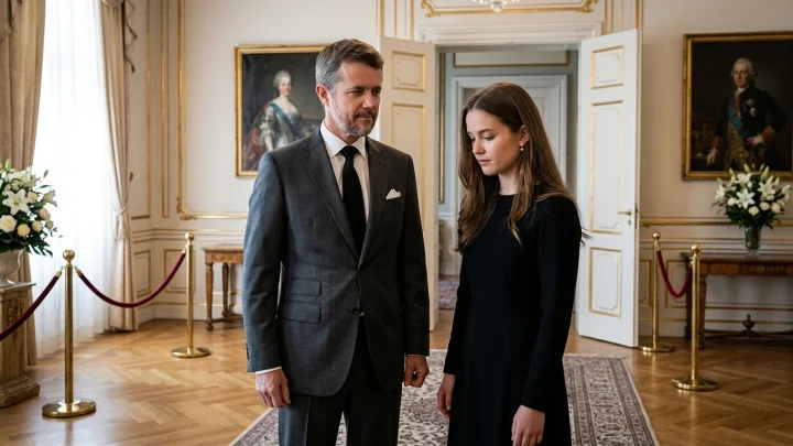 König Haralds Sarg im Königlichen Schloss in Oslo