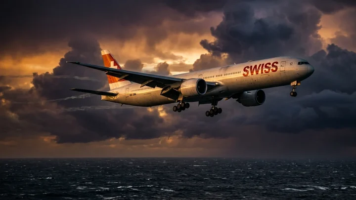 Eine Boeing 777-300 ER der Fluggesellschaft Swiss am Boden.