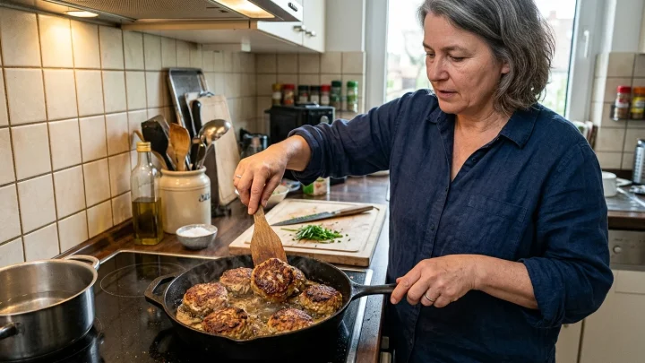 Saftige Fleischbällchen mit frischem Schnittlauch garniert