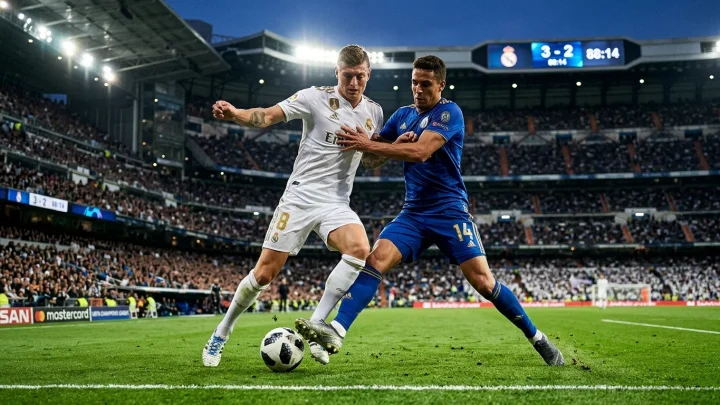 Spieler von Real Madrid beim Aufwärmen in der Veltins Arena