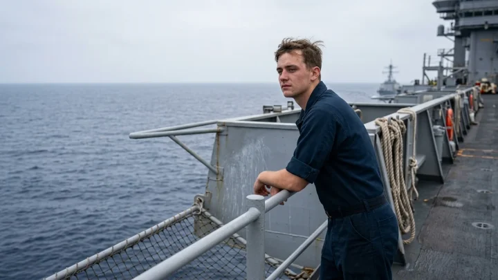Kapitän Daniel Keeler auf dem Flugzeugträger USS Abraham Lincoln
