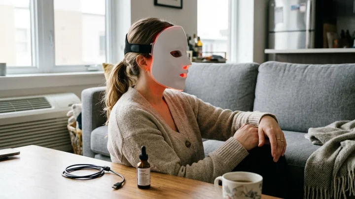 Therabody Theraface Mask Glo LED-Hautpflegemaske in Weiß