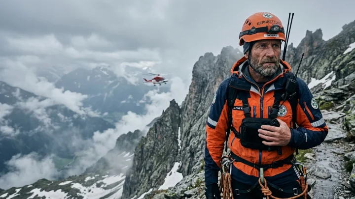 Einsatzkräfte in den Tiroler Alpen während einer Suchaktion
