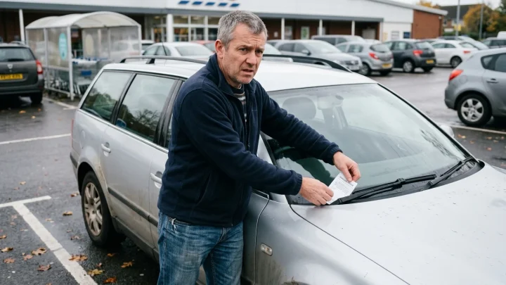 Hinweisschild zur Parkraumüberwachung auf einem privaten Parkplatz