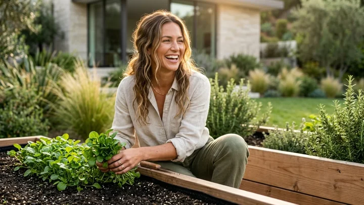 Gartenkresse wächst im Beet
