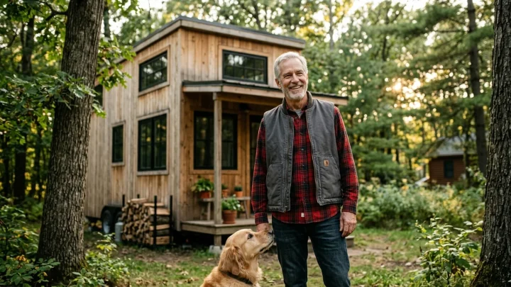 Ein Tiny House in der Tiny Timbers Gemeinschaft in Wisconsin.