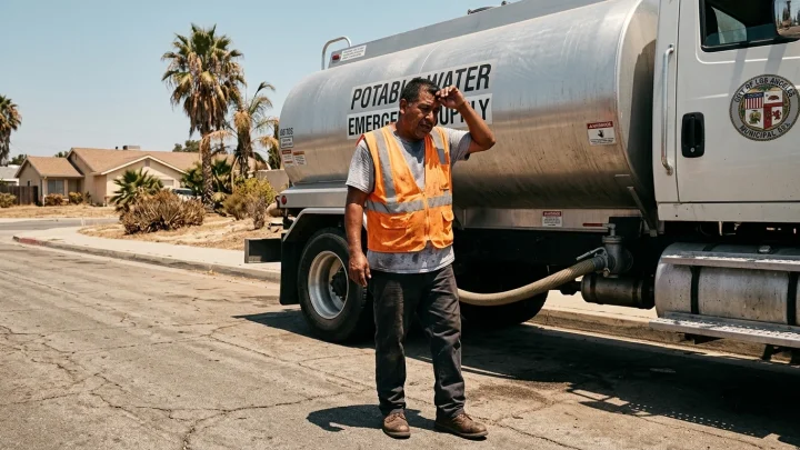 Milchlaster transportieren Trinkwasser in bayerische Gemeinden.