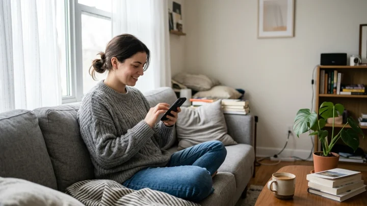 Smartphone zeigt geöffnete WhatsApp-Nachricht mit der Emoji-Schnellauswahlleiste