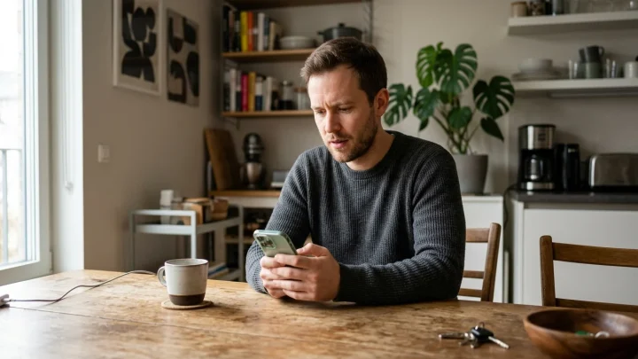 Smartphone mit geöffneter WhatsApp-Anwendung
