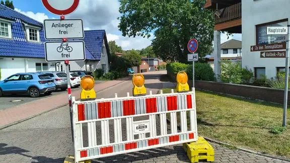 Eine Absperrung einer Straße