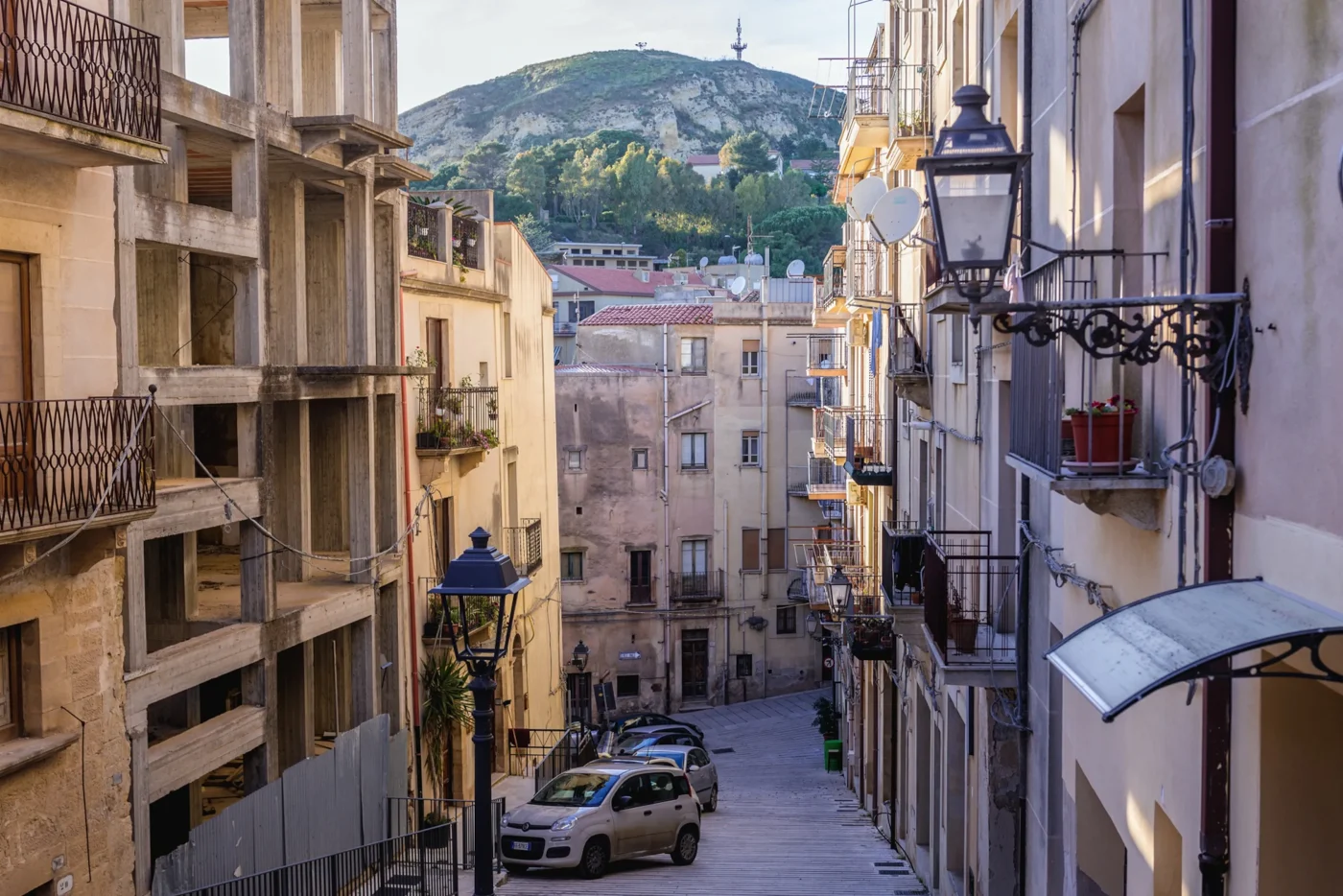 Eine Straße in der sizilianischen Stadt Salemi.