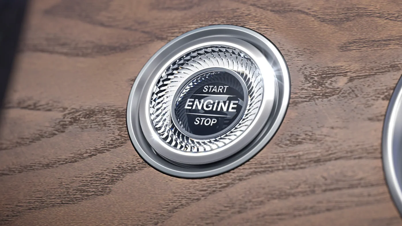 Keyless Startknopf im Auto