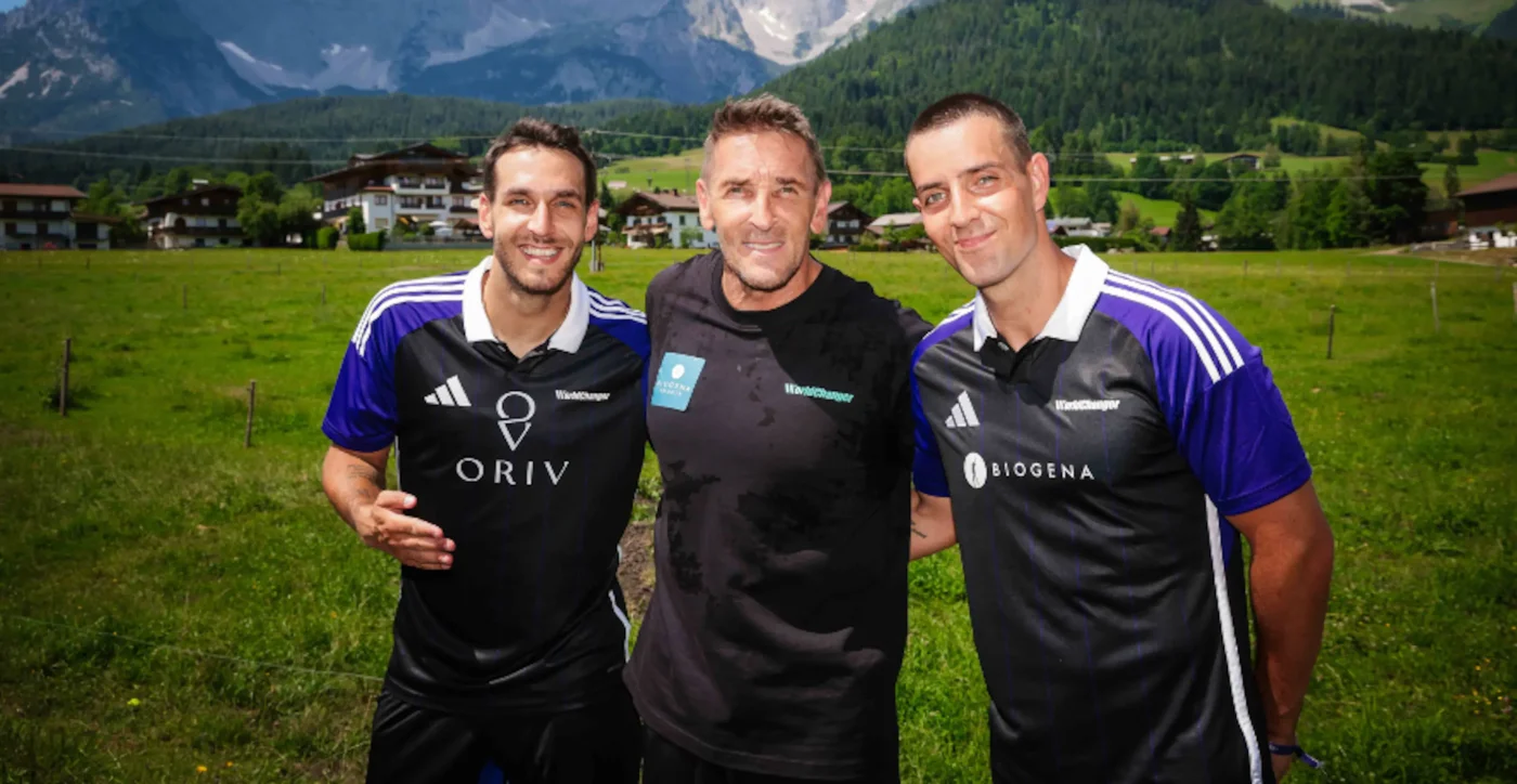 Mark Keller und seine Söhne Joshua, Aaron,