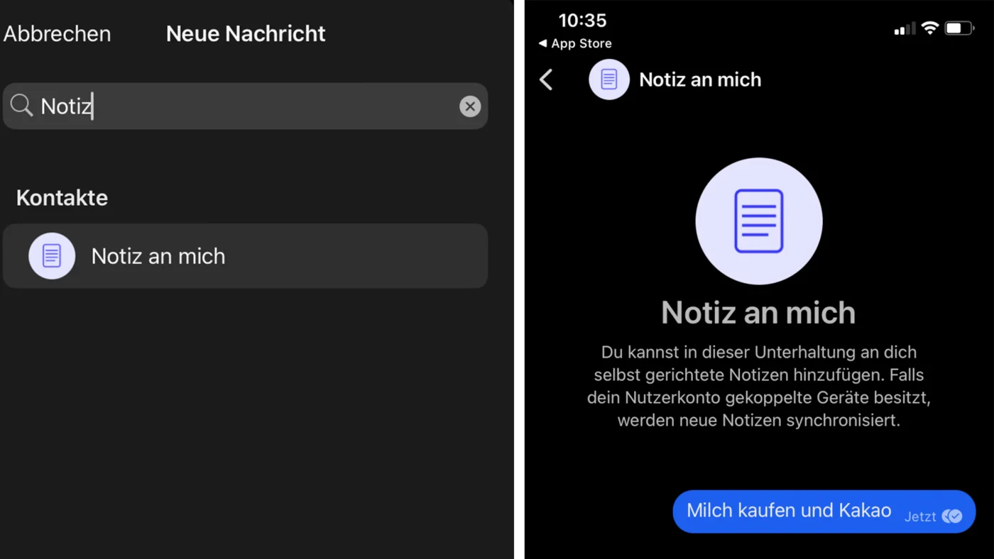 Notiz an mich Signal