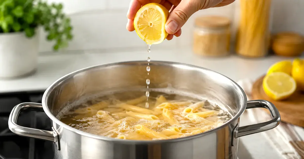 Nudeln kochen: Warum wenige Tropfen Zitronensaft im Kochwasser das Verkleben stoppen
