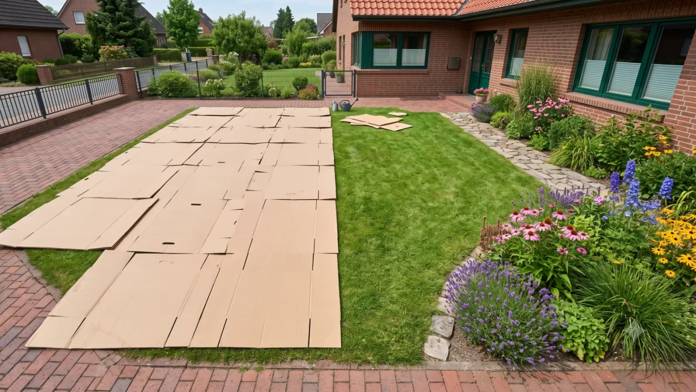 Rasen-Revolution: Warum Hausbesitzer jetzt ihren Garten mit Pappe abdecken