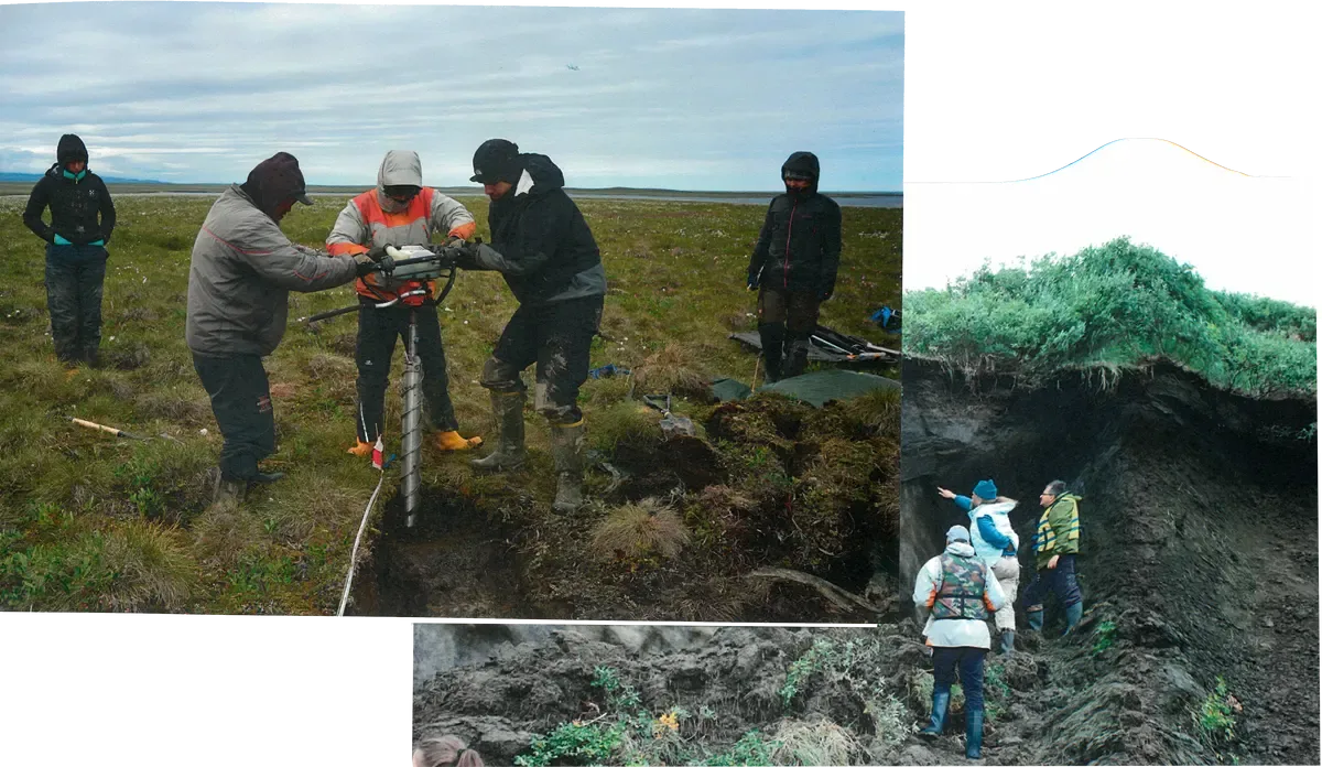 Researchers insert measuring instruments into the ground